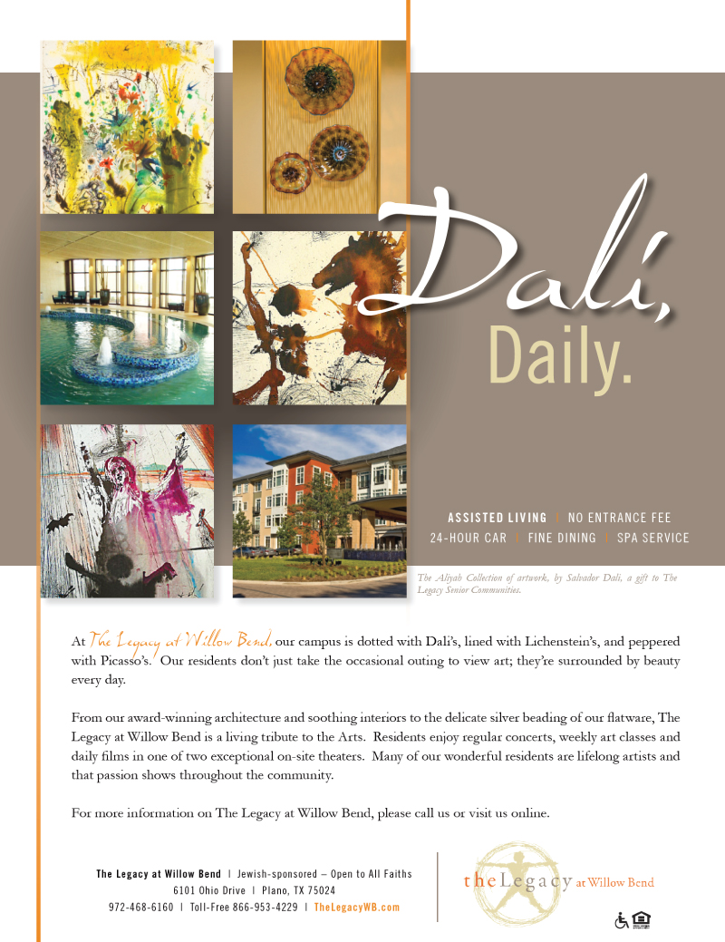 The Legacy at Willow Bend print ad featuring the Aliyah Collection artwork by Salvador Dali